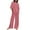 00 # Pink, variant on REORIAFEE Women Two Piece Outfit Summer Workout Set Workout Outfits Women's Summer Suit Fashion Short Sleeve Trousers Casual Two Piece Suit Khaki XXXXL