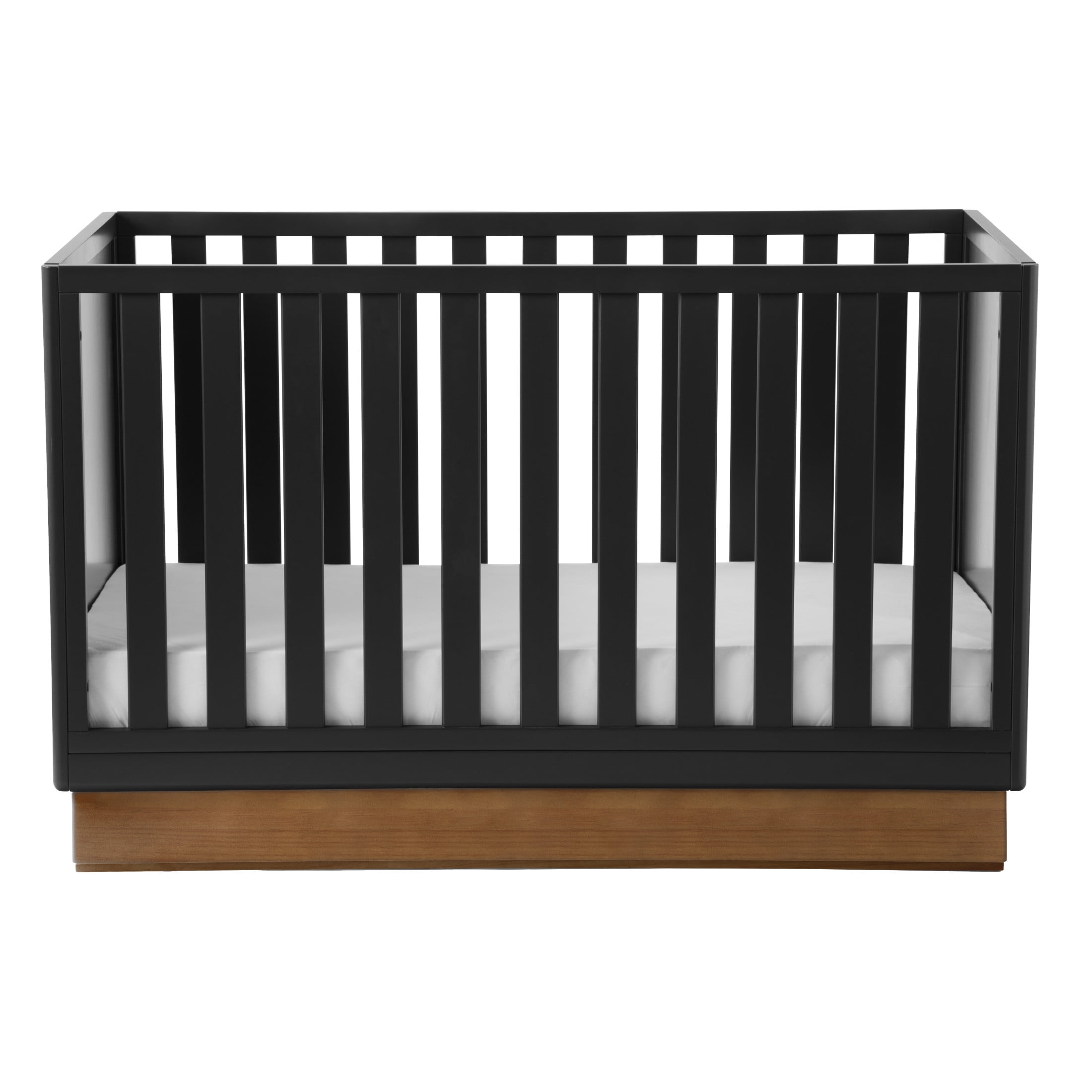 Little Seeds Dawn 4-in-1 Convertible Crib, Black & Acorn