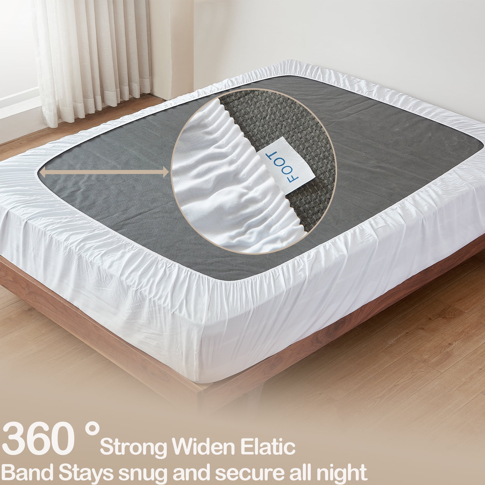 Tensoboo 100% Bamboo Cooling 16-Inch Deep Pocket Fitted Sheet Only, Twin – Soft and Breathable