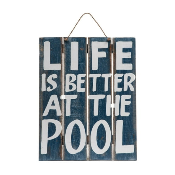 Hand Painted Wooden Life is Better at the Pool Wall Art Sign