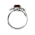 thumbnail image 2 of Star K� Three 3 Stone 8mm Round Genuine Garnet Trillion Engagement Promise Comfort fit Ring, 2 of 9