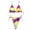 Yellow, variant on Women Sexy Micro Brazilian Bikini Set Tie-Dye Cinched String Triangle Swimsuit Halter Bra Side Tie Thong Push Up Bathing Suit Beachwear