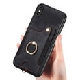 thumbnail image 6 of SaniMore for iPhone Xs Max Wallet Case, [RFID Blocking] Elastic Card Slot Vehicle Magnetic PU Leather Ring Holder & Lanyard Stand Money Pocket Protective Cover for iPhone Xs Max, Black, 6 of 15