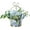 Blue-marble Pot, variant on Artificial Flowers Hydrangea with Ceramic Vase Silk Chrysanthemum Mini Potted Fake Flowers Hanging Potted Plants for Wedding Home Office Decoration Pack of One (White)