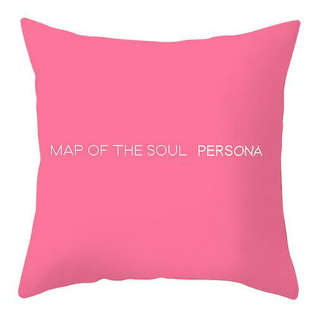Fancyleo 1 PCS  BTS  Pink Double-sided Pillowcase | Kpop Bangtan Boys Love Yourself Pillowcases Cushion Cover with Double Sided Various Patterns | Best Gift for The