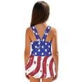 thumbnail image 2 of DISNIMO Star Stripe Printed Girls One Piece Swim Dress Hawaiian Beach Swimsuit with Skirt Quick Dry Swimwear Sleeveless Bathing Suit Size 3-13, 2 of 8