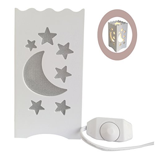 Babali Dimmable Kids Night Light Bedside Lamp White Moon Star Shaped Art Carving Nursery Lamp 5w Novelty Childrens Nightlight Led Desk Table Lamp For Bedroom Living Room Baby Room Walmart Com