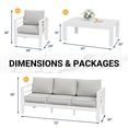 thumbnail image 3 of ECOPATIO Aluminum Patio Furniture Set, 6 Pcs Metal Modern Outdoor Sofa Sets, Outdoor Sectional Patio Conversation Set with Coffee Table for Backyard, Poolside, White (Included Waterproof Covers), 3 of 10