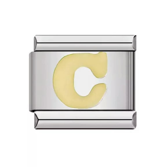 HOOUN 6pcs/Pack 26 Letters Italian Link Charms For Italian Modular DIY Bracelet-LETTER C
