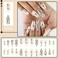 thumbnail image 6 of KUFptva Almond Press on Nails Glossy Fake Nails Stick on Nails in 12 Sizes 24Pcs French Nails Tips for Nails Art Decorations, 6 of 7