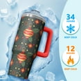 thumbnail image 4 of 30oz Xmas Tumbler with Lid and Straw, Stainless Steel Cup with Handle Snowflakes Travel Mug, Holiday Presents, 4 of 5