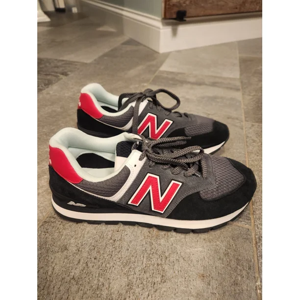 Mens 12 New Balance 574 Red And Black Casual Comfort Sneakers SKU - ML574DP2