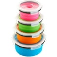 Round Collapsible Locking Lid Food Storage Containers 8 Pieces