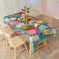 thumbnail image 4 of Pioneer Flower Floral Print Pattern Rectangle Tablecloth 60"x120",Waterproof Polyester Rectangle Table Cloth, Wipeable Spillproof Polyester Tablecloth for Dining, Camping, Indoor and Outdoor, 4 of 6