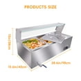 thumbnail image 2 of 3-Pan Commercial Food Warmer,36 Qt  Electric Steam Table with Tempered Glass Cover,Electric Bain Marie with 6" Deep Pans,1500W Countertop Stainless Steel Buffet Bain Marie 86-185°F Temp Control, 2 of 7