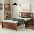 thumbnail image 2 of Gymax Twin Size Bed Frame w/ Headboard Wood Slat Support No Box Spring Needed, 2 of 9