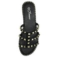 thumbnail image 2 of Forever Shoes Women Gladiator Sandals Studded Slip On Flat Flip Flops DING-32 Black 8, 2 of 3