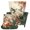 Retro Hummingbird Floral, variant on COEQINE Wingback Chair Cover Retro Hummingbird Floral Wing Backed Chair Slipcover, Separate Cushion Cover, Stretch Furniture Protector, Machine Washable, Non-Slip