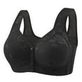 thumbnail image 2 of CFLVAEK Plus Size Bras for Senior Women Comfy Front Closure Wireless Bra Comfort Full Coverage Everyday Bras Push Up Sleep Bras for Large Breast Black XL, 2 of 3