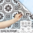 thumbnail image 5 of DKTIE 17.7" x 78.7" Decorative Floral Tile Window Film, Static Cling Anti-UV Heat Blocking Privacy Cover, Perfect for Bathroom Bedroom & Balcony, 5 of 8