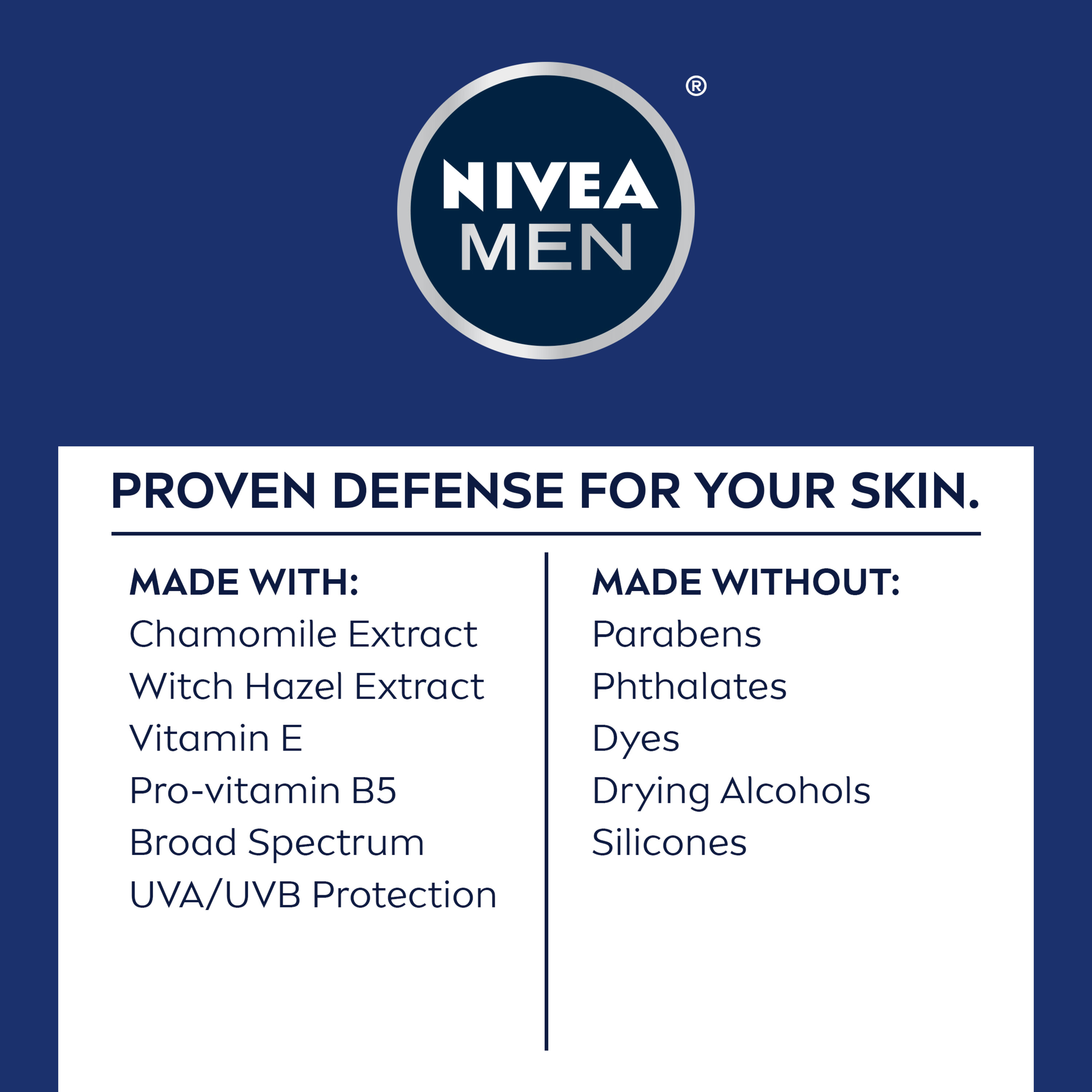 NIVEA MEN Sensitive Face Lotion with Broad Spectrum Sunscreen, SPF 15, 2.5 fl oz Tube - image 5 of 8
