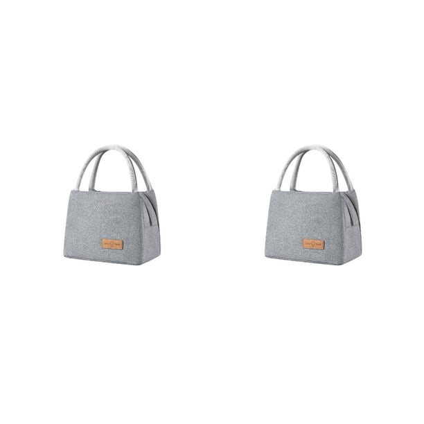 Bolsa de almacenamiento de almuerzo Eigraketly organizador portátil con aislamiento térmico Gris Pequeña 2piezas