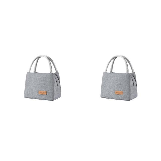 Bolsa de almacenamiento de almuerzo Eigraketly organizador portátil con aislamiento térmico Gris Pequeña 2piezas
