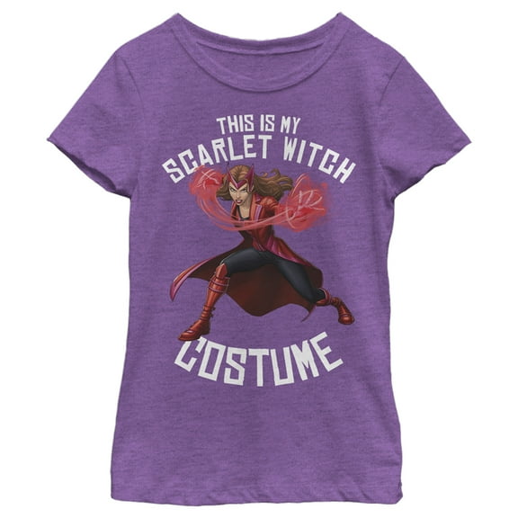 Girl's Marvel This is my Scarlet Witch Costume  Graphic Tee Purple Berry X Large