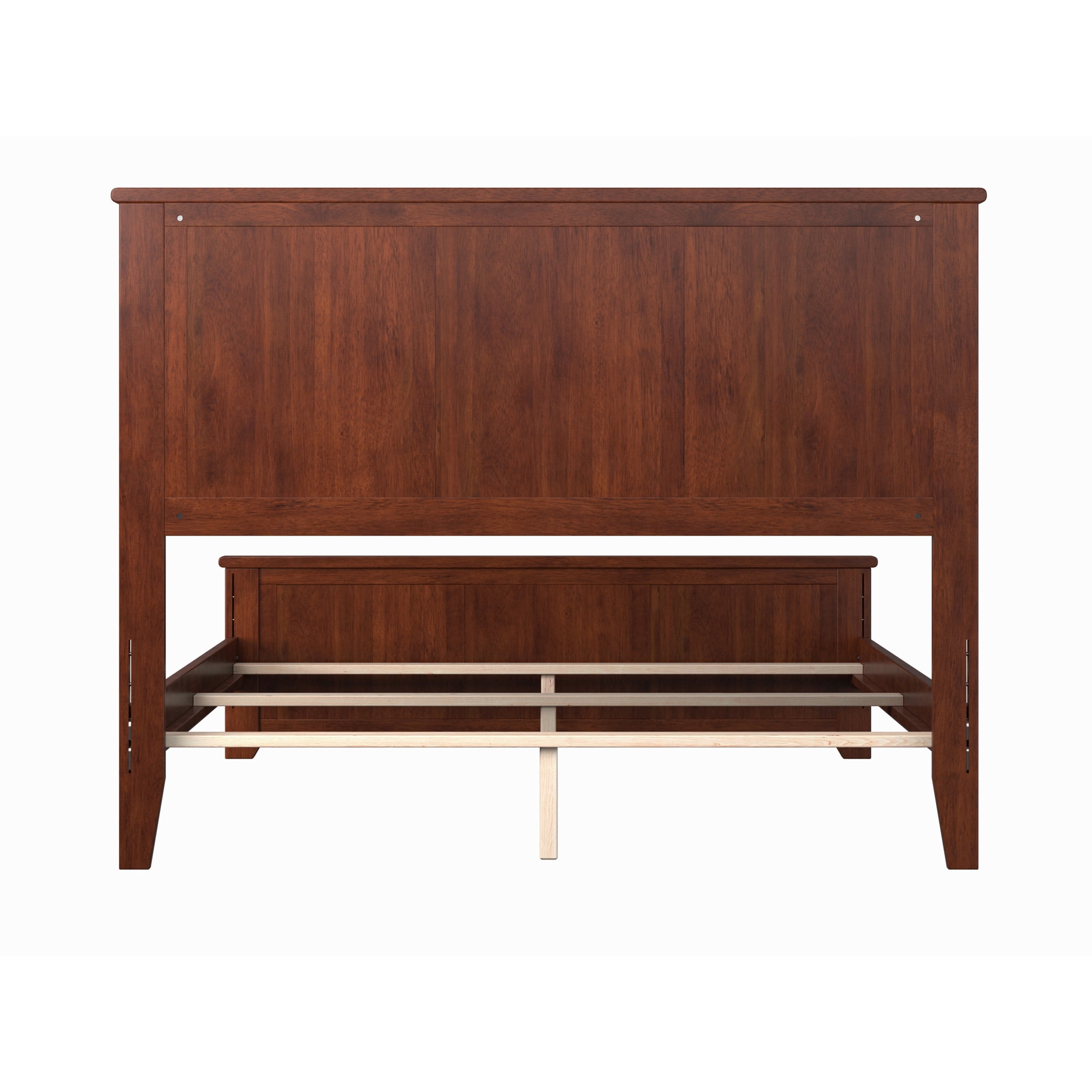 AFI Madison Full Wood Foundation Bed with Matching Headboard Footboard, Walnut