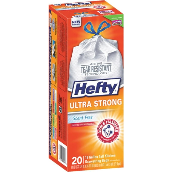 Hefty Ultra Strong Scent Free 13 Gallon Trash Bags