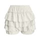 thumbnail image 5 of Pantalones cortos de encaje de tres puntos con cintura elástica y capa de gasa para mujer - Blanco/Negro (S-L), 5 of 5