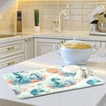 thumbnail image 6 of Cute Seahorse and Seaweed Dish Drying Mat 16x18 Absorbent Microfiber Draining Rack Pad for Kitchen Counter Sink, 6 of 8