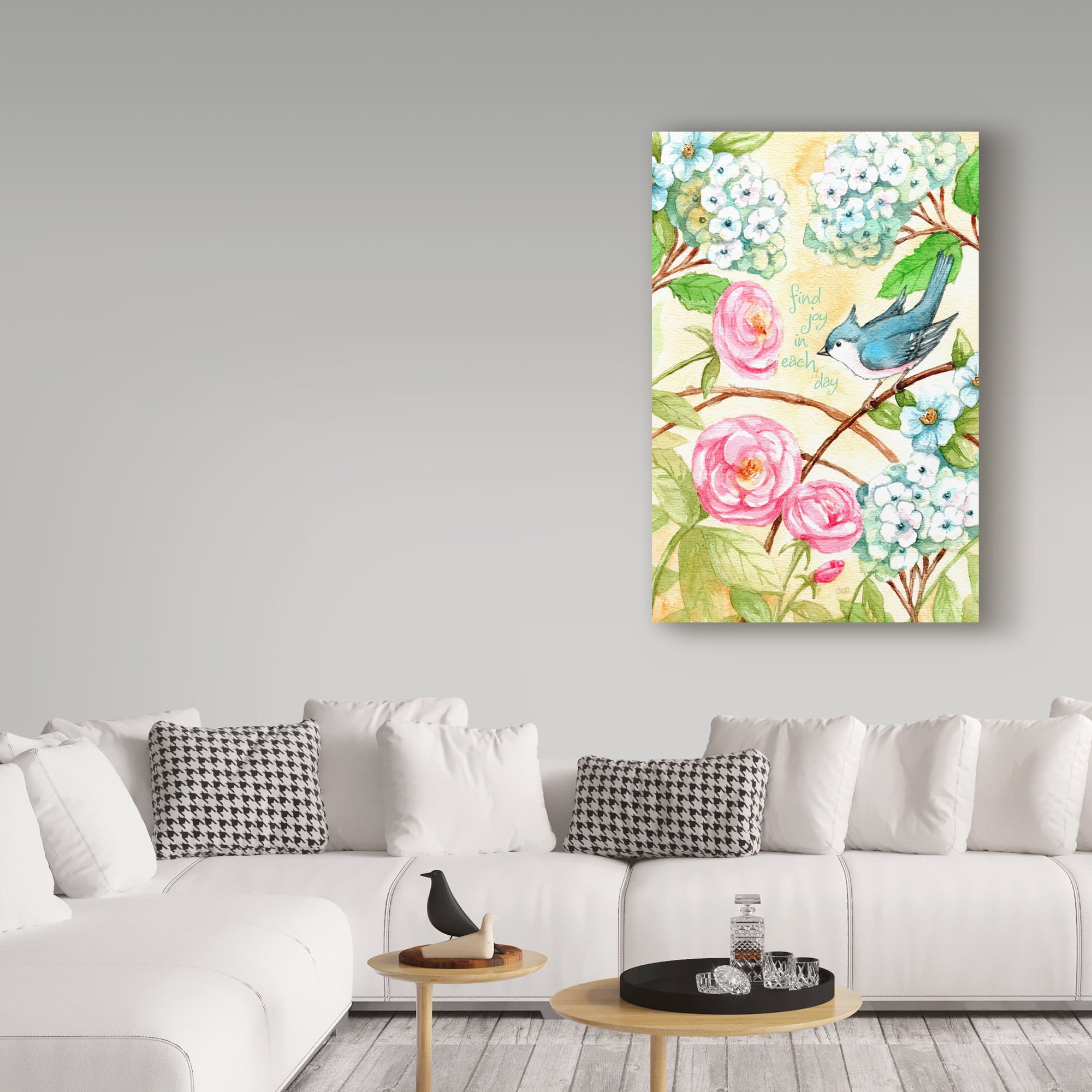 Trademark Fine Art 'Rose And Bird Joy Each Day' Canvas Art by Melinda Hipsher