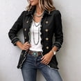 thumbnail image 7 of Womens Long Sleeve Ruffle Button Front Cardigan Jacket Lightweight Open Front Layered Top Structured Collar Casual Outerwear Fall Jackets for Women, 7 of 7