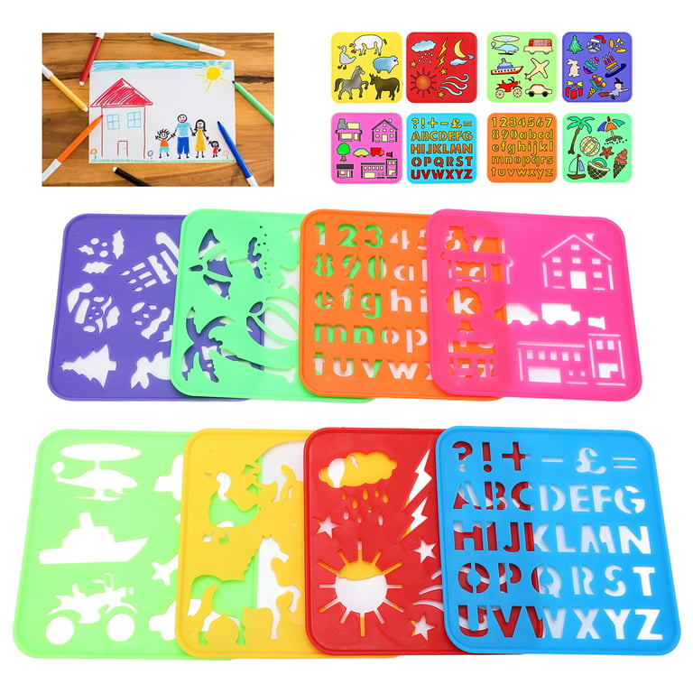 Small Stencils, 0 Basic Painting Artifact 8 Pcs 108 Patterns Painting  Stencils For Children For DIY Painting