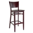 thumbnail image 1 of Hendrix Bar Stool in Dark Mahogany with Wood Seat, 1 of 2