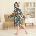 thumbnail image 4 of FORMRS Kids Bathrobe Unisex Hooded Robe Toddler Pajamas Sleepwear, Size 7-9T, Blue Floral Oranges, 4 of 7