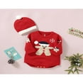 thumbnail image 4 of Bébé bébé 2PCS Noël Tenues Manches Longues Tricot Romper + Bonnet Ensemble, 4 of 9