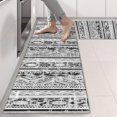 thumbnail image 2 of Kitchen Rugs Sets Of 2,Black Geometric Striped Pattern Anti Fatigue Kitchen Mat Rugs Non Slip Washable,Decorative Kitchen Floor Mats for Kitchen,Sink,Laundry,17"X47", 2 of 5
