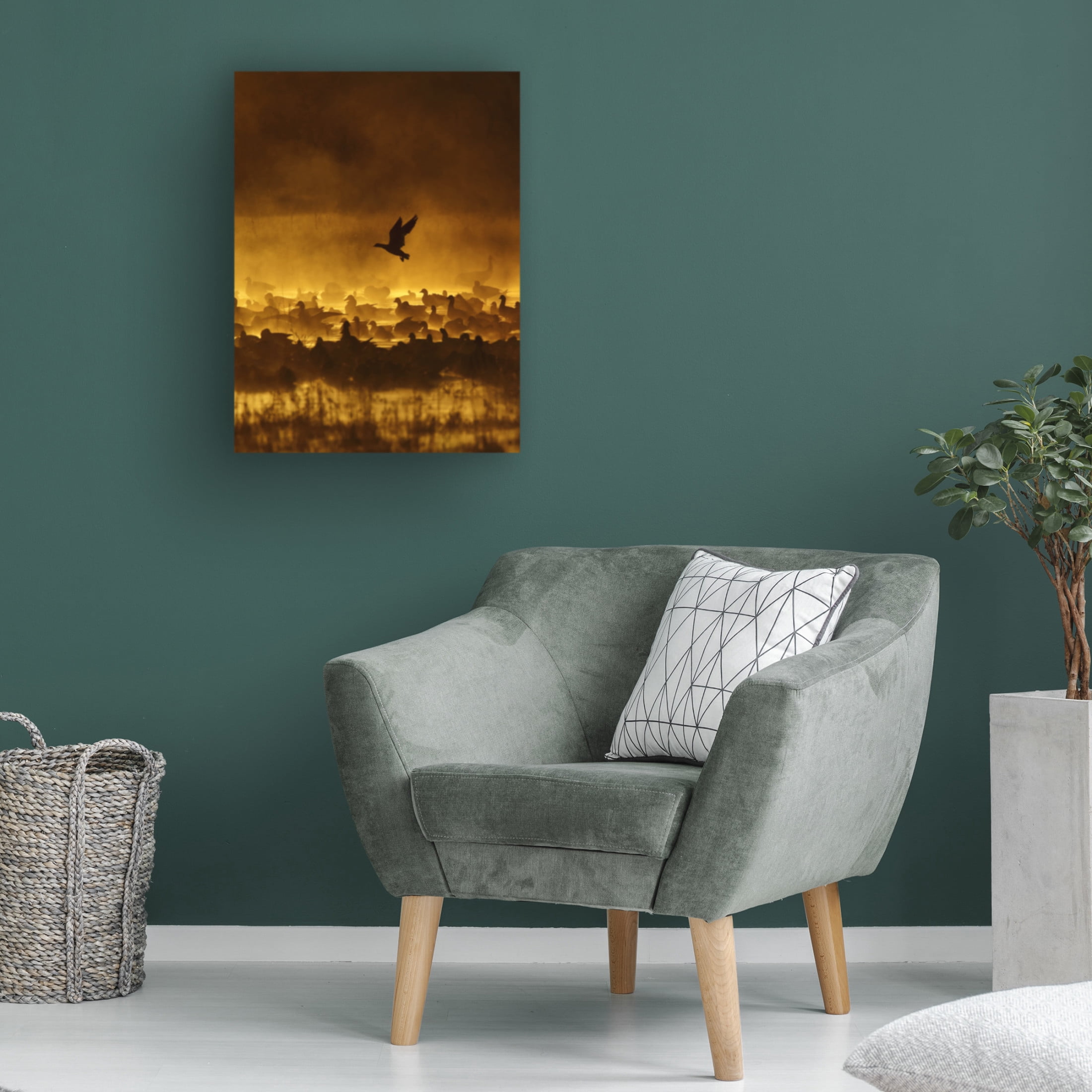 Canvas Wall Art - jay stanley Forns 'Fire In The Mist' Wall Art for Living Room, Bedroom, or Office D?cor by Trademark Fine Art - 18 x 24 Inches