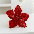 thumbnail image 6 of Fake flowers Christmas Glitter Magnolia Magnolia with Stems Christmas Tree Decoration Flower Wreath Christmas New Year Decoration Holiday Gift Party Tables Decorations Red, 6 of 6