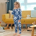 thumbnail image 4 of FORMRS Long Sleeve Top and Pants Pajama Set for Niños 2-Piece Sleepwear, Sizes 18M-8Y, Floral Ocean Waves, 4 of 6