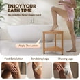 thumbnail image 4 of Naipo Shower Stool HDPS Corner Stool for Shaving Legs, Waterproof Shower Foot Stool Bathroom Bench with Non-Slip Feet, Durable/Stable Bench, Teak, 4 of 9