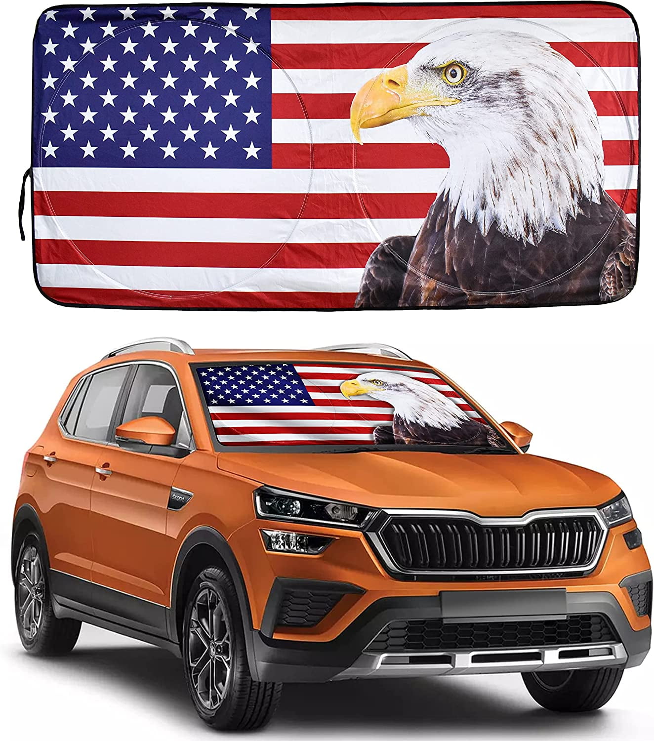 EcoNour Car Windshield Sun Shade with Storage Pouch (64" x 34") 240T