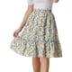 thumbnail image 2 of Falda Floral Allegra K Fluida Con Volantes En El Dobladillo Blanco Amarillo XL, 2 of 2