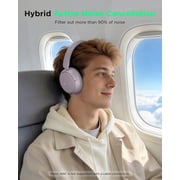 TALIX H30 Adaptive ANC Wireless Headphones Over Ear,Active Noise Cancellation with Multiple Modes,Purple