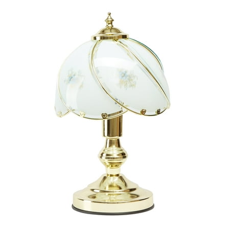 Better Homes and Gardens Floral Glass Shade Touch Lamp