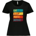 thumbnail image 3 of Inktastic Stock Broker Eat Sleep Invest Repeat Women's Plus Size T-Shirt, 3 of 5