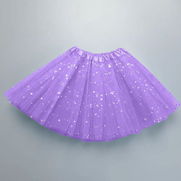 TaTaai Women Star Sequin Mesh Tutu Skirt Fluffy Ball Gown Ballet Skirt Ladies Party Performance Dance Wear Lightweight Breathable Soft Comfortable Stylish Skirt for Women Gift