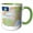 Green/White, variant on 3drose, Image of New York Topographic Map with State Flag, 11oz Two-tone Green Mug